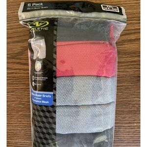 Athletic Works 6 Pack 9" Inseam Mesh Boxer Briefs Red Black Gray Size 2XL M400